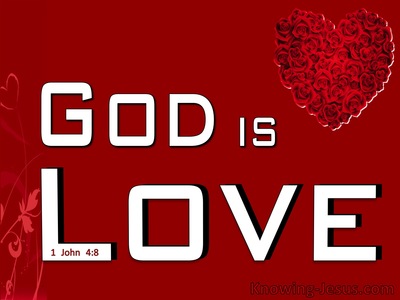 1 John 4:8 God Is Love (red)